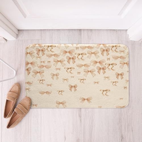 Jejeloiu Bowknot Bath Rug for Girls 16x24 Inch