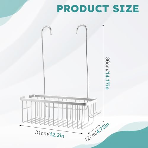 Hanging Shower Organizer with Deepened Design and Side Hooks