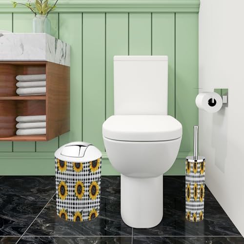 Boho Bright Sunflowers Bathroom Accessory Set 6 Piece 1
