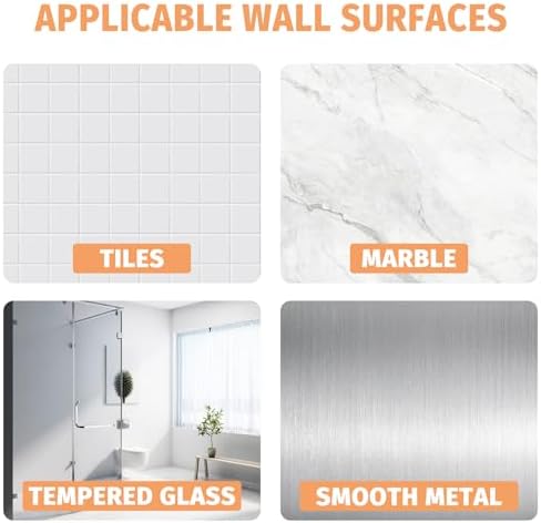 5-Pack Adhesive Shower Caddies with Rustproof Shelves