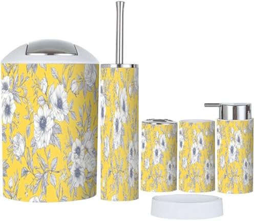 Boho Rose HIPS Bathroom Accessory Set 6 Piece