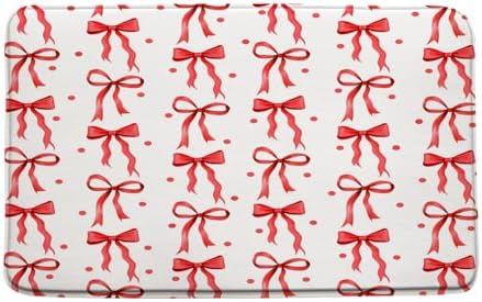 Cute Bow Bath Mat Red Polka Dot Modern Design