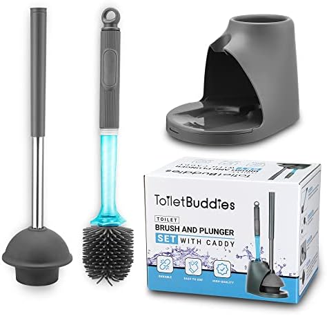 Toilet Brush Plunger Set - 2 in 1 Silicone Design