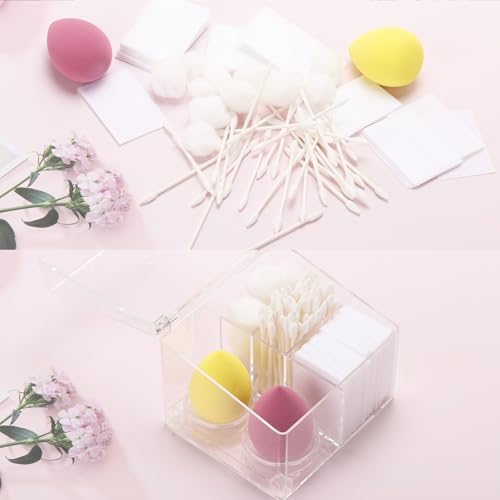 4-Grid Qtip Holder Organizer for Cotton Pads and Makeup Tools