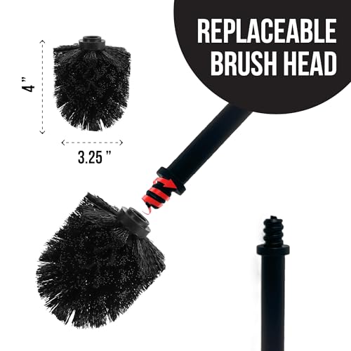 Splash Home Adora Toilet Brush with Holder - Matte Black