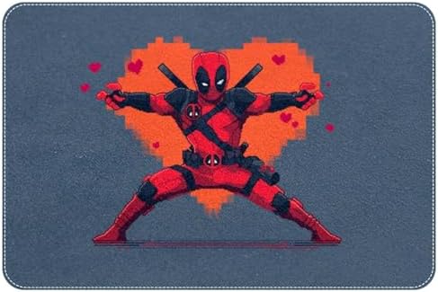Deadpool Themed Polyester Bath Rug - Machine Washable