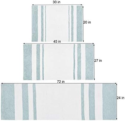 Madison Park Reversible Spa Cotton Bath Rug 24x72 Aqua