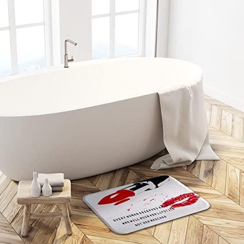 AMonamour Red Lip Print Bath Rug 40x60cm
