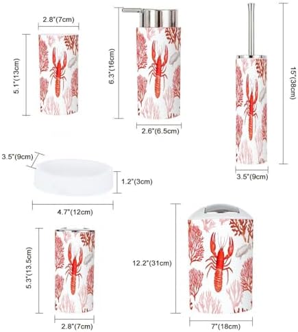 Boho Tropical Bathroom Accessory Set 6 Piece