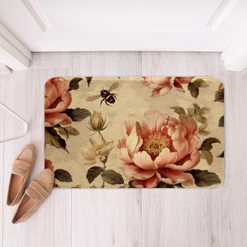 Erosebridal Girls Pink Floral Bath Mat 16x24 1