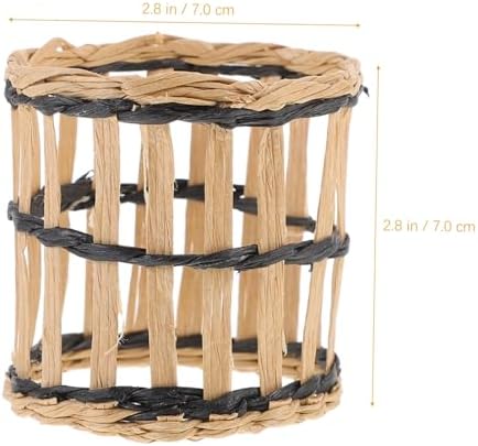 Hoement Woven Straw Cup Sleeve Holder for Glass and Plastic Bottles 1