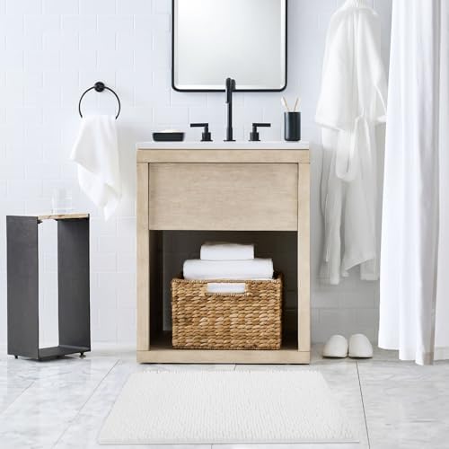 TECHMILLY 32 x 20 Chenille Bath Rug - Soft Non Slip Absorbent