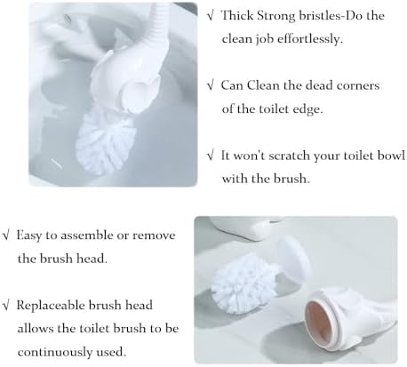 AORTULL Toilet Brush Set with Ceramic Holder and Elephant Design