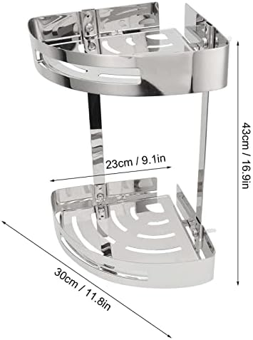 FINANCIALLY LIT 2-Tier Bathroom Corner Shelf Organizer