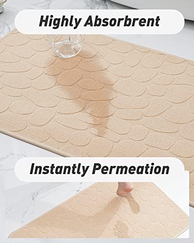 COCOER Non Slip Bath Mat 16x24 Beige