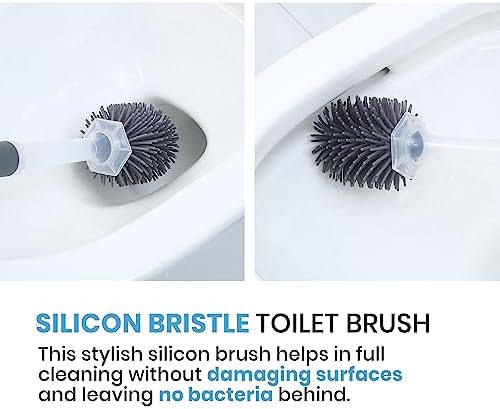 Toilet Brush Plunger Set - 2 in 1 Silicone Design