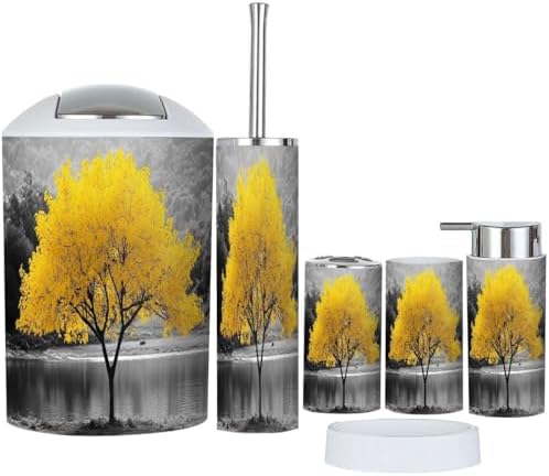 Boho 6 Piece Bathroom Accessory Set with Reflective Elements
