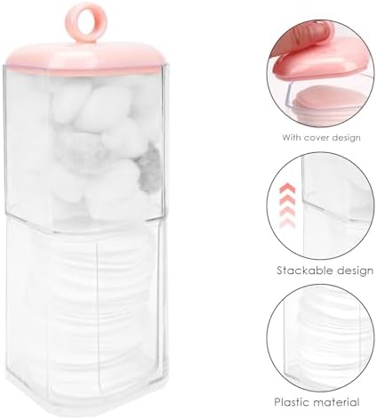 Double Layer Cotton Swab Holder Dispenser Pink