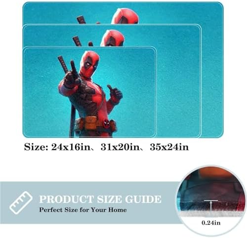 Deadpool Office Rugs - Durable Washable Floor Mat 60x40cm