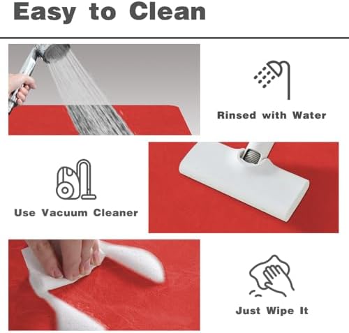 TYUU Christmas Bath Mat Red Non-Slip 12x12 Inches