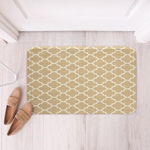 Jejeloiu Modern Geometric Soft Fleece Bath Rug