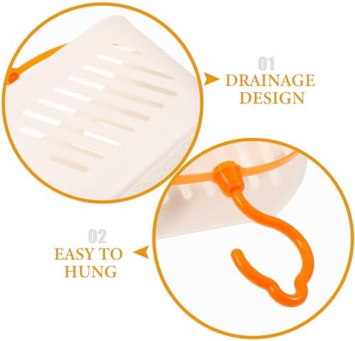 Ciieeo Hanging Shower Basket with Hooks and Drainage