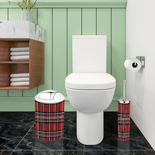 Boho Bathroom Accessory Set 6 Piece Red Black Green White 1