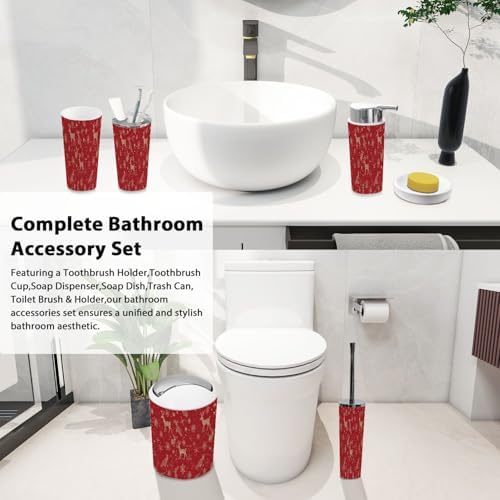 TRANQDEHOM 6-Piece Boho White Bathroom Accessory Set
