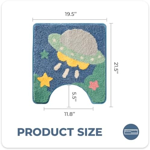 Tyrafry Cute U-Shaped Toilet Rug 20x22 Inches Non Slip Microfiber Bath Mat