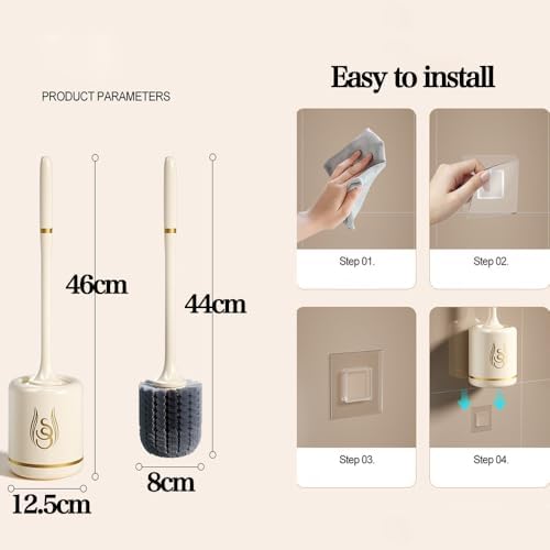 FUXINGQIYE Toilet Brush and Holder Set with Silicone Head