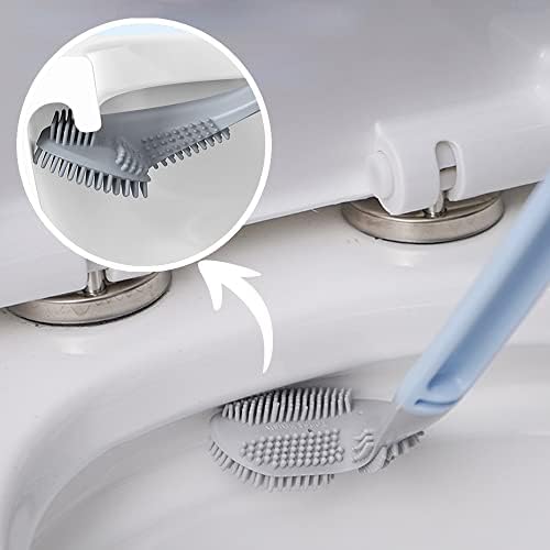 MASTERDUAN Toilet Brush and Holder Set with Flexible Silicone Bristles