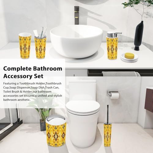 Boho Style 6 Piece Bathroom Accessories Set