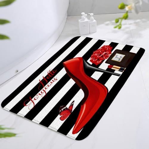 Modern Love Theme Bath Mat 16x24 Inch