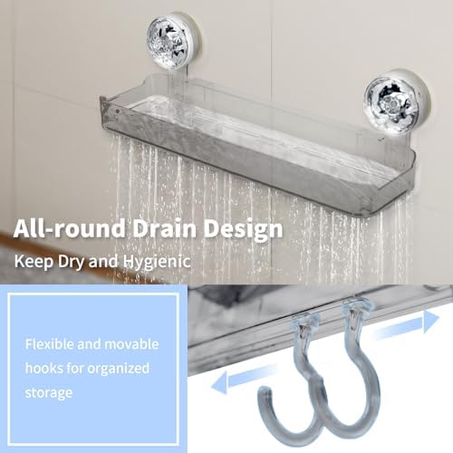 Greraes Clear Acrylic Shower Caddy with Suction Cups
