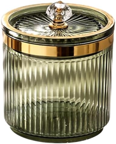 Q-Tip Holder with Leakproof Lid 33x33x37 Inch Plastic Storage Canister for Bathroom
