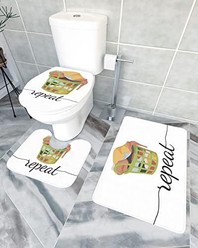 YESOF66 3-Piece Bathroom Rug Set with Non-Slip Design