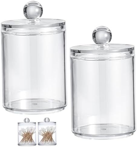 Heidouse 2Pcs Cotton Round Holder with Lid