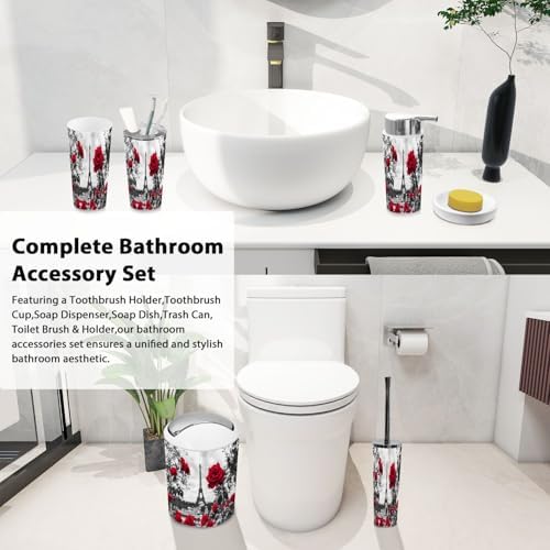 Boho Bathroom Accessory Set 6 Piece Modern
