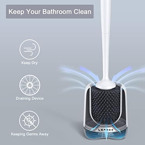 Lefree Store 2 Pack Toilet Brush Set with Ventilated Holder