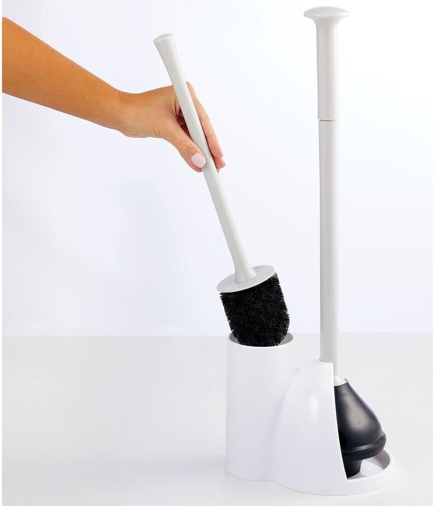 mDesign Hidden Plunger and Brush Set - WhiteLight Gray 1