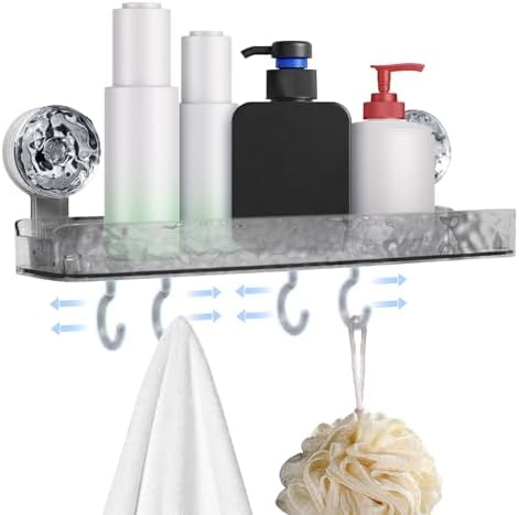 Greraes Clear Acrylic Shower Caddy with Suction Cups