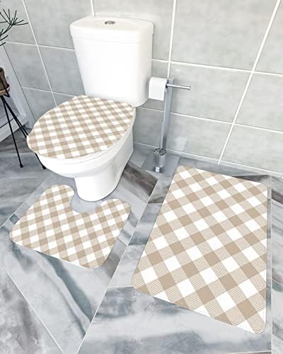 YESOF66 3 Piece Bathroom Rug Set with Non-Slip Padding 1