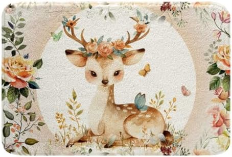 Feelyou Kids Deer Butterfly Bath Rug 16x24 1