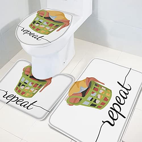 YESOF66 3-Piece Bathroom Rug Set with Non-Slip Design