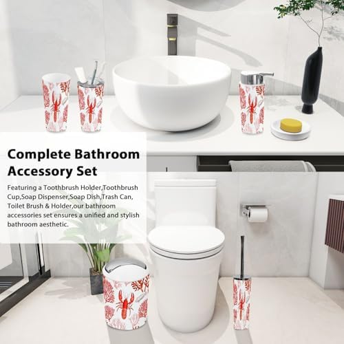 Boho Tropical Bathroom Accessory Set 6 Piece