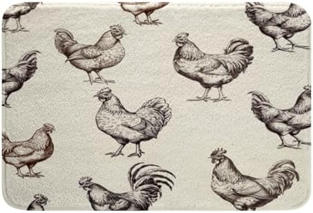 Feelyou 3D Printed Chicken Rooster Bath Mat 16x24 Inch