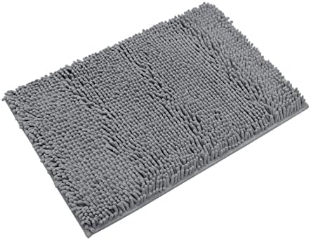 KAMA BRIDAL Non-Slip Bath Rug Dark Grey 12 x 19 Inches