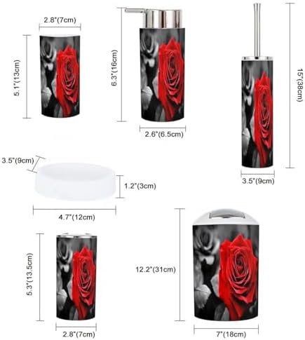 Bathroom Accessory Set 6 Piece Modern Boho Design