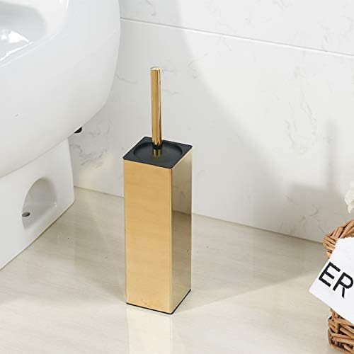 BGL Gold Toilet Brush with Holder - 304 Stainless Steel Space Saving Deep Cleaning