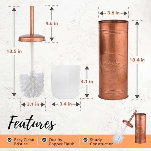 Autumn Alley Copper Toilet Brush and Holder Set